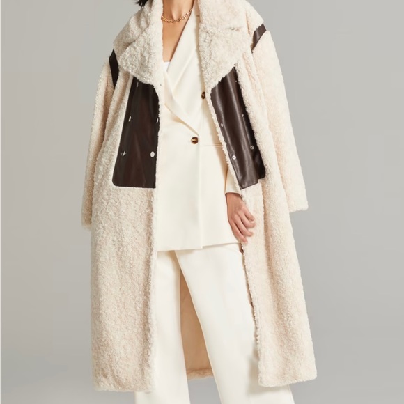 Gabrielle Union Jackets & Blazers - NWT Xolani Faux-Leather Patch Sherpa Jacket - Gabrielle Union Size Small